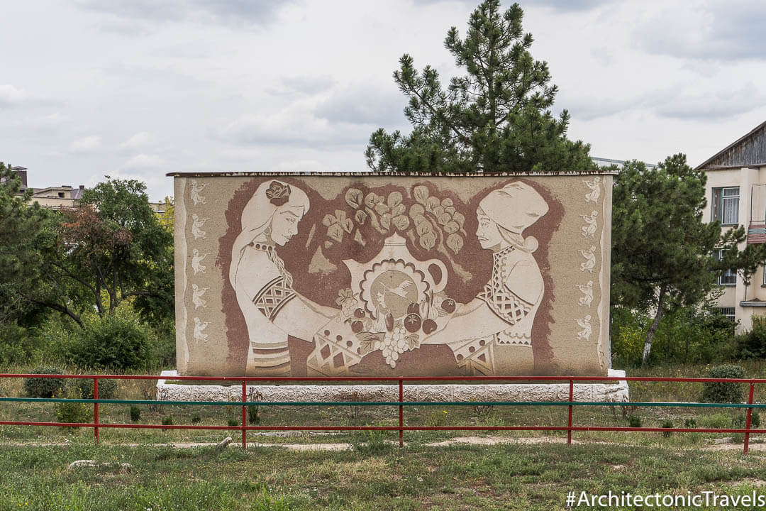“Harvest”  in Sucleia, Transnistria | Sgraffito | Soviet artwork | former USSR
