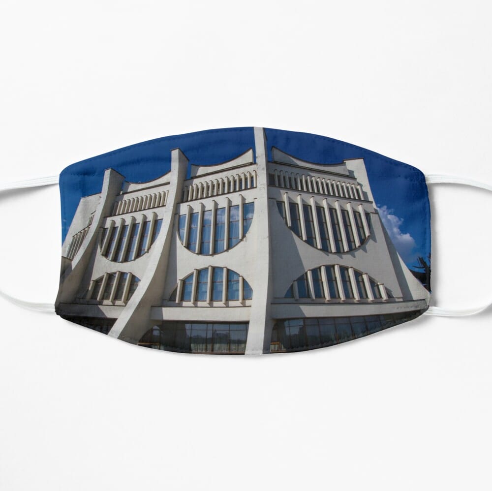 Brutalist architecture face mask