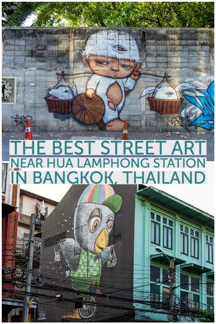 Street Art near Hua Lamphong Station in Bangkok. Find the best graffiti and street art in Talad Noi and Bang Rak #Thailand #travel #SEAsia #alternativetravel