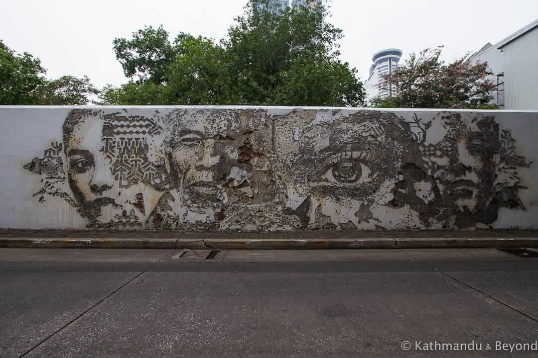 Vhils in Bang Rak District Bangkok Thailand