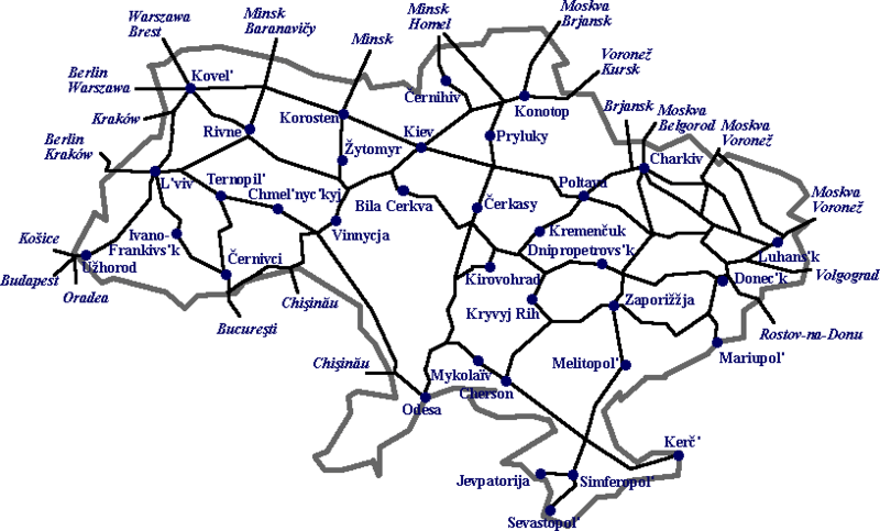 Ukraine rail map