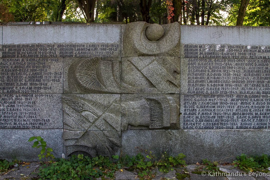 Memorial Wall Vraca Memorial Park Sarajevo Bosnia and Herzegovina