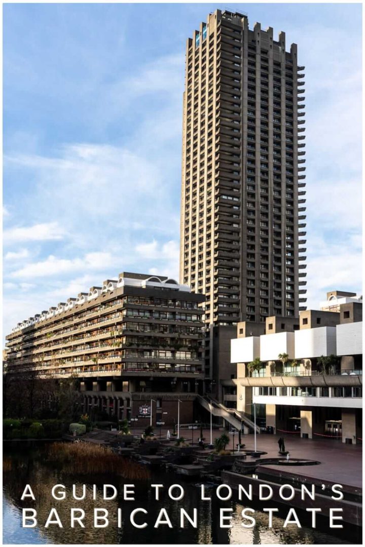 A guide to the architecture and history of the Barbican Estate and surrounds in the City of London including the Barbican Centre and Golden Lion Estate #Brutalism #modernism #England #UK