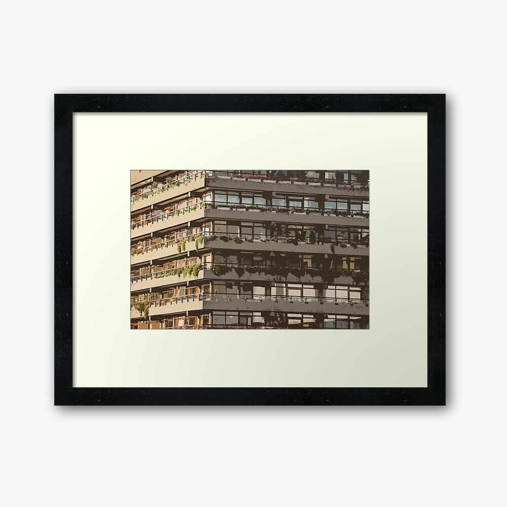 Barbican Estate Close-up, London Brutalism (ii)-67246889-framed-art-print
