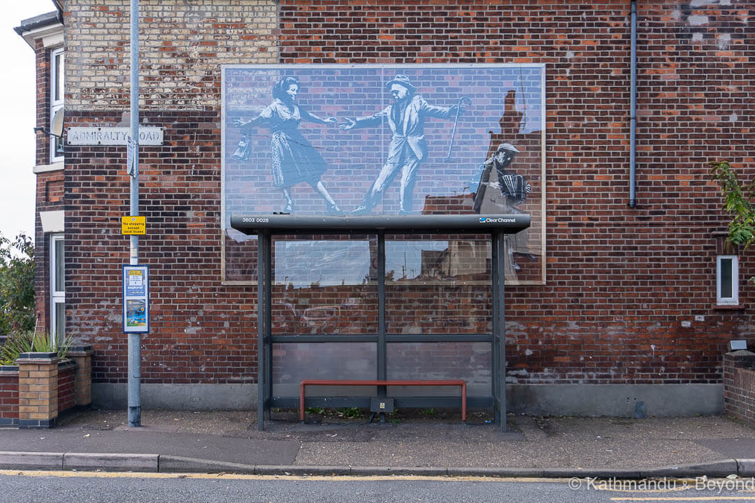 Banksy Bus Shelter Dancers Great Yarmouth England