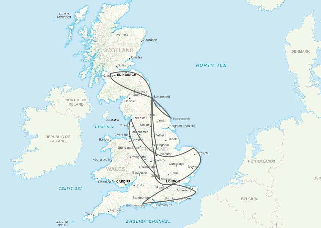 UK Road Trip Map