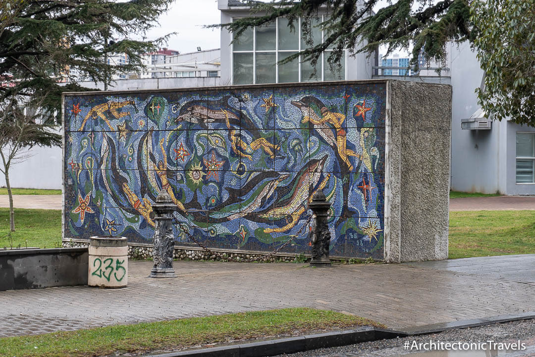 Dolphinarium in Batumi, Georgia | Mosaic | Soviet artwork | former USSR
