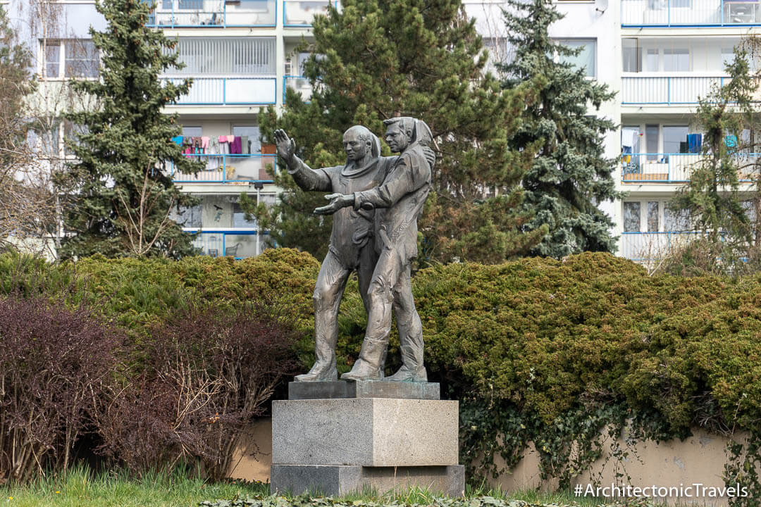 Monument to cosmonauts Vladimír Remek and Alexei Gubarev Prague Czech Republic-2