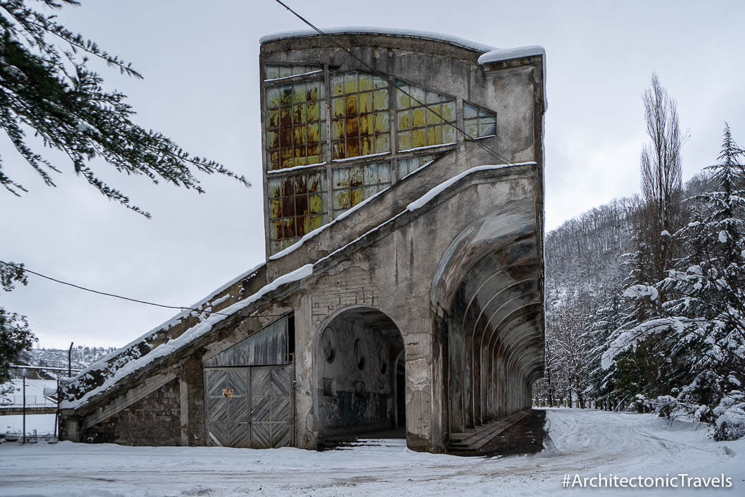 Temur Maghradze Stadium in Chiatura, Georgia | Soviet architecture | former USSR