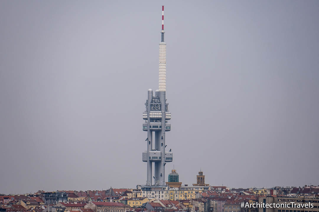Žižkov Television Tower in Prague, Czech Republic | Modernist | Communist architecture | former Eastern Bloc
