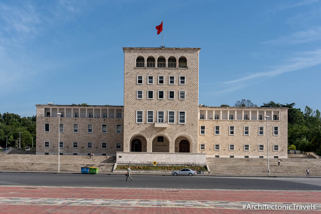 University of Tirana (former Casa del Fascio (House of Fascism) in Tirana, Albania | Modernist architecture | former Eastern Bloc