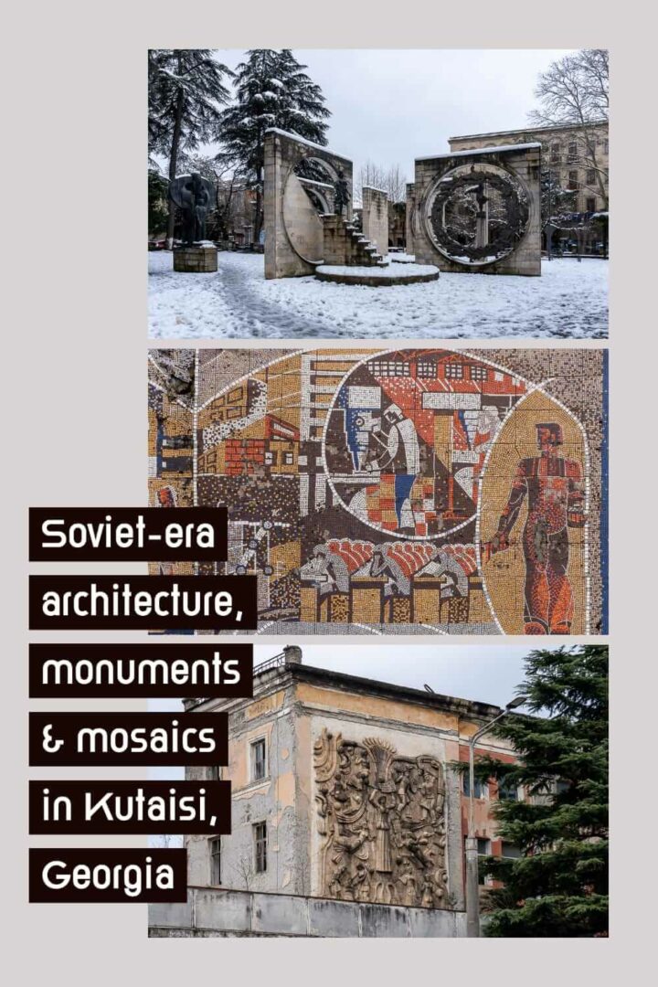 Soviet-era architecture, monuments and mosaics in Kutaisi, Georgia 